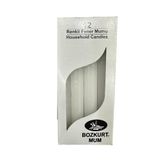 Bozkurt Konik Şamdan Mum Fener Mumu - Beyaz - 14 Cm. - 12 Adetlik Paket