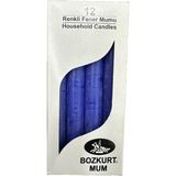 Bozkurt Konik Şamdan Mum Fener Mumu - Mavi - 14 Cm. - 12 Adetlik Paket - Çok Renkli