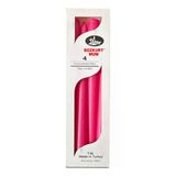 Bozkurt Konik Şamdan Mum Fener Mumu - Pembe - 24 Cm. - 4 Adetlik Paket