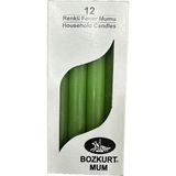 Bozkurt Konik Şamdan Mum Fener Mumu - Yeşil - 14 Cm. - 12 Adetlik Paket