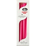 Bozkurt Mum Bozkurt Konik Şamdan Mum Fener Mumu - Pembe - 24 Cm. - 4 Adetlik Paket