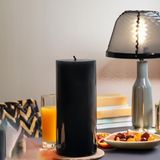 Bozkurt Silindir Mum Siyah 10x20 cm | Dev Kütük Mum | Büyük Kokusuz Siyah Mum