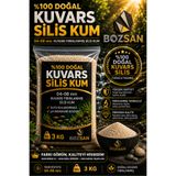 Bozsan 3 Kg 04-08 mm Silis Krem Renk Kumsal Kumu, Bitki Marimo Teraryum Kumu, Akvaryum Kumu, Deniz Plaj Kumu, Oyun Alan Kumu 3 Kg