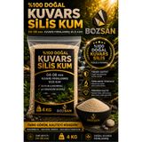 Bozsan 4 Kg 04-08 mmSilis Krem Renk Kumsal Kumu, Bitki Marimo Teraryum Kumu, Akvaryum Kumu, Deniz Plaj Kumu, Oyun Alan Kumu 4 Kg