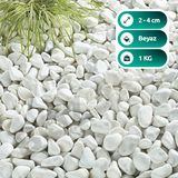 Bozsan Beyaz Taş 2-4cm Dolomit Taşı Bahçe Süs Akvaryum Taşı Dere Çakıl Taşı 1 kg