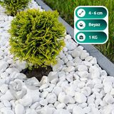 Bozsan Beyaz Taş 4-6cm Dolomit Taşı Bahçe Süs Akvaryum Taşı Dere Çakıl Taşı 1 kg