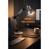 Bozyaka Aydınlatma 2810 Dekoratif Hareketli Gri Metal Modern Çalışma Masa Lambası Iç Mekan