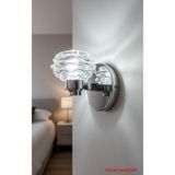 Bozyaka Aydınlatma Piko Dekoratif Camlı Metal Krom Gövde Duvar Aplik ( G4 DUYLU BEYAZ LED AMPUL DAHİLDİR!!!)