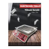 bozyel Elektronik Terazi-çelik Kefe-çift Yönlü Ekran Tartı-40 Kg Kapasiteli