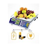 bozztech 40 Kg Şarjlı Ve Pilli Elektronik Dijital Mutfak Manav tartısı Bakkal Kasap Terazisi 2 gr hassasiyet