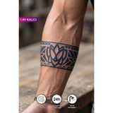 BP Tattoo 1 Ay Kalıcı Lotus Figürlü Şerit Dövme Kol Bacak Bilek Dövmesi Armband Tattoo