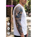 BP Tattoo 24 Saatte Renklenen Koi ve Dalga Temalı Tam Kol Geçici Dövme
