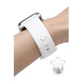 BP Tattoo Apple Watch Uyumlu Yıldızlı Kordon Aksesuar Gümüş Renk Charm