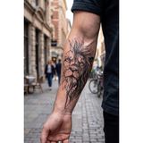 BP Tattoo Geometrik Aslan Geçici Kol Bacak Omuz Dövmesi