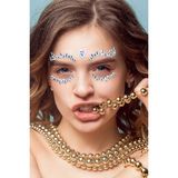 BP Tattoo Holografik Kalpli Kendinden Yapışkanlı Kristal Yüz Taşı Face Sticker