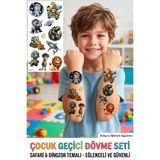 BP Tattoo Kamyon, Safari ve Dinozor Temalı Rengarenk Çocuk Dövmesi