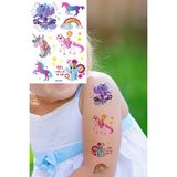 BP Tattoo Simli Dövme Luna Gökkuşağı Renkli Pony Çocuk Dövmesi