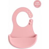 Bpa İçermeyen%100 Silikon Bebek Mama Önlüğü Kaydırmaz Cepli Bebek Önlüğü Pembe