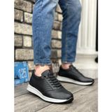 Bpm BA0325 Içi Dışı Deri Gizli Bağcık Rahat Taban Siyah Sneakers Casual Erkek Ayakkabı - Karışık