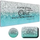 BPQOJB Dizüstü Bilgisayar Mouse Pad 27,5 x 11,8 inç ve Küçük Bilek Dayanakları Bardak Altlıkları ve Mavi Flaş İncil Baskılı Tasarım Ergonomik Mouse Pad Kolay Yazma Ağrı kesici için Bilek Dinlenme
