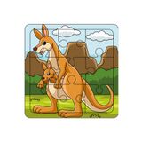 Br Toys Kanguru İlk Puzzlem Eğitici Öğretici Ahşap Oyuncak - 9 Parça Bebek ve Çocuk Gelişim Puzzle - Montessori Destekli El Göz Koordinasyonu Oyunu - Doğal Ahşap Figürlü Okul Öncesi Zeka Geliştirici Yapboz