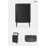Brabantia Bio Matt Black Plastik Kapaklı Çamaşır Sepeti 2x45lt