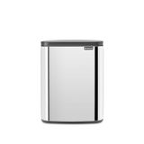 Brabantia Bo 12 l çöp kutusu, şık ve pratik, kolay açılan kapak ve yumuşak kapanır, hijyenik, yer tasarrufu sağlar - Taşıma kolu - Banyo, ofis ve yatak odası için - Parlak çelik