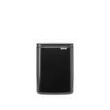 Brabantia - Bo çöp kutusu 7 l – Küçük ve şık çöp kutusu – kolay açılır, yumuşak kapanan kapak – Hijyenik ve yer tasarrufu sağlar – Duvara montaj – Banyo, tuvalet, ev ofis için – Mat siyah