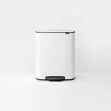 Brabantia Bo Matt Beyaz Pedallı Çöp Kutusu 60Lt (Plastik İç Kovalı)