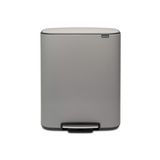Brabantia BO pedallı çöp kovası, çelik, mineral beton gri, 60 l
