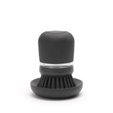 Brabantia bulaşık yıkama fırçası, plastik, koyu gri, tek beden, ayakkabı | Brosse ergonomik, Prise antidérapante, Şeffaf savon reservoir, Avec Bac de rangement, Poils robustes