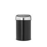 Brabantia Çelik Dokunmatik Banyo Çöp Kovası 3 Lt - Siyah