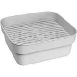 Brabantia Çıkarılabilir Tahliye Tepsili Yıkama Kasesi (Açık Gri) Dikdörtgen/Kare Mutfak Lavaboları için İdeal (34,4 x 37,4 x 16,1 cm)