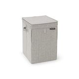 Brabantia - İstiflenebilir çamaşır sepeti, kolay doldurulur ve boşaltılır - büyük hacim - hızlı şekilde düz katlanır - hafif ve sağlam saplar - gri - 35 L - 37,0 x 44,5 x 32,0 cm