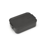 Brabantia - Make & Take ekmek kutusu - orta - sandviçler için yer - klik kilitli kapak - dondurucuya uygun - bulaşık makinesi ve mikrodalga fırında kullanılabilir - koyu gri - 20 x 13,5 x 5,5 cm