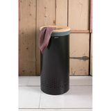 Brabantia Matt Black Mantar Kapaklı Çamaşır Sepeti 35 Lt