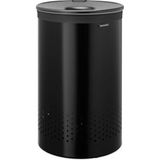 Brabantia Matt Black Plastik Kapaklı Çamaşır Sepeti 60LT - 38X38X63 - 0 Siyah