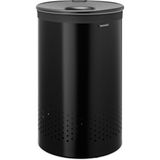 Brabantia Matt Siyah Plastik Kapaklı Çelik Çamaşır Sepeti 60L - Standart