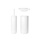 Brabantia - Mindset 3 parçalı tuvalet aksesuarı seti – Tuvalet fırçası, rulo tutucu ve rulo dağıtıcı – korozyona dayanıklı – banyo aksesuarı – sabitleme malzemesi dahil – Fresh White