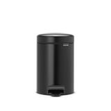 Brabantia Newicon Matt Black Çelik Pedallı 3 lt Siyah Banyo Çöp Kovası