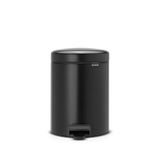 Brabantia Newicon Matt Black Çelik Pedallı Siyah 5 lt Banyo Çöp Kovası