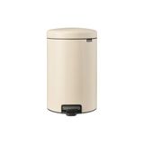 Brabantia - NewIcon pedallı çöp kovası 20 l – mutfak veya yatak odası için orta çöp kutusu – yumuşak kapanan kapak – kolay pedal kullanımı – çıkarılabilir iç kova – yumuşak bej – 29 x 38 x 47 cm