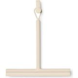Brabantia - Renew kapı kancalı duş çekpası - Silikon fırça ve banyoda cam ve fayans için temizlik sileceği - Kaymaz sap - Kırılmaz - Korozyona dayanıklı - Yumuşak bej - 42,1 x 9 cm
