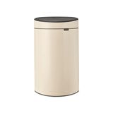 Brabantia - Touch Bin 40 l – Mutfak için büyük çöp kovası – Soft-Touch ağız – çıkarılabilir iç kova – kaymaz – kolay geri dönüşüm – çöp torbası dahil – yumuşak bej – 44 x 30 x 73 cm