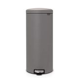 Brabantia Tret Çöp Kovası, İç Kovalı, Plastik, Çelik, Mineral Concrete Grey, 30 litre
