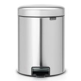 Brabantia Tret Çöp Kovası, İç Kovalı, Plastik, Çelik, plastik, Matt Stahl Fingerprint Proof, 5 litre