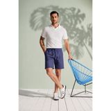BRACCAS Erkek Yandan Cepli Beli Lastikli Keten Dokulu Relaxed Fit Jogger Şort Lacivert