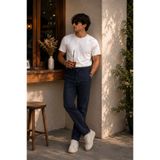 BRACCAS Erkek Yandan Cepli Beli Lastikli Relaxed Fit Chino Pantolon Lacivert