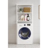 Braga Metal 3 Çamaşır Makinesi Üstü Düzenleyici Raf Beyaz Banyo Düzenleyici Dolap 162x70 cm