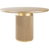 Braggo Furniture Lineare Meşe Ahşap Yuvarlak Yemek Masası 76 x 120 cm - Naturel - Standart